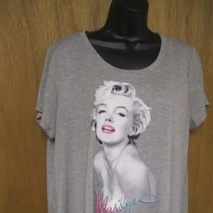MARILYN MONROE XXL LACE SHORT SLEEVE TEE GRAY